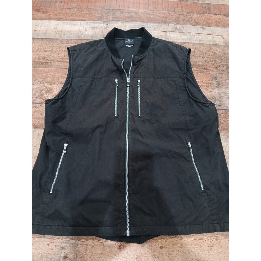 SCOTTeVEST Featherweight Travel Vest Mens SZ XL Black TEC Multi Pocket 2426